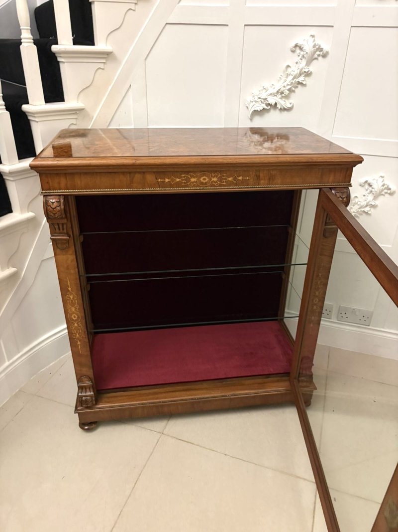 Attractive Antique Mid-19th Century Inlaid Mahogany Side / Display Cabinet